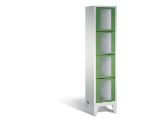 Lockerkast 1850x420x500mm 1x4 vakken Cilinderslot Poten, RAL6011 - 2