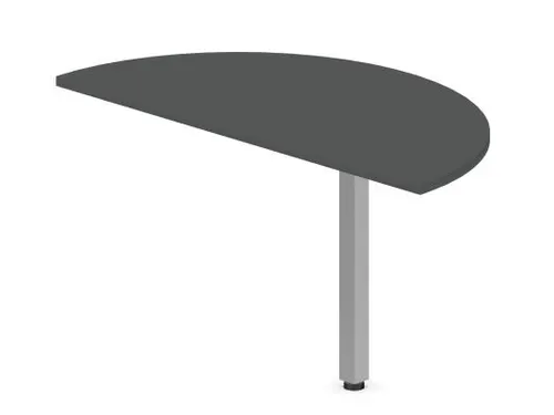 aanbouwtafel,i.h.v.,HxBxD 720-840x1200x600mm,halfrond,MS-donkergrijs
