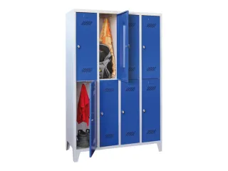 dubbeldekse locker,HxBxD 1850x1200x500mm,4x2vak.,RAL7035,front RAL5010 - 2