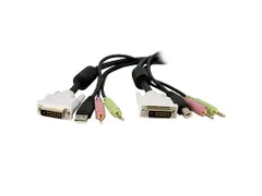 1,80m 4-in-1 USB Dual-Link DVI-D KVM-switch Kabel met Audio en Microfo