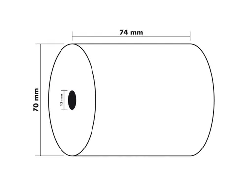 Rekenmachine Rol 74x70x12x44 1 laag offset extra wit 60 Gram Wit