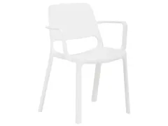 stapelstoel,4voeten,m. armleuningen,zitschaal PP wit