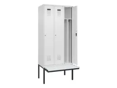 locker met bank,voor scheiding van kleding,HxBxD 2120x900x815mm,3vak