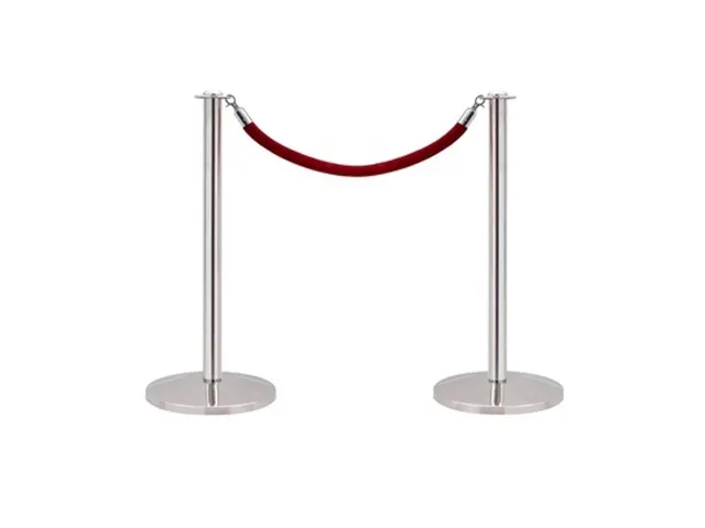 Afzetpaal Seco Chrome 2st met koord en 1.5m rood lint