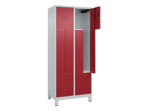 Z-garderobekast,HxBxD 1950x800x500mm,vak B 200/400mm,cil.-slot,voeten