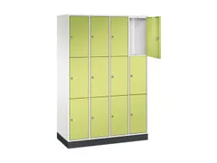 lockerkast,HxBxD 1950x1220x500mm,4x3vakken,cil.-slot,sokkel