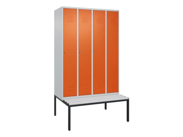 locker met bank,HxBxD 2120x1200x815mm,4vak,vak B 300mm,cil.-slot
