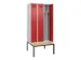 locker met bank,voor scheiding van kleding,HxBxD 2120x900x815mm,3vak