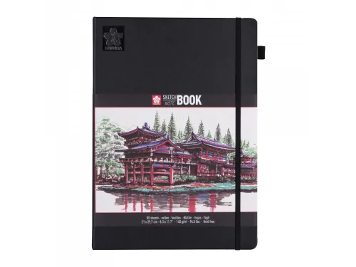 Schetsboek Sakura 80 witte vellen 140gr 210x297mm zwart