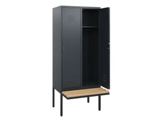 locker met bank,HxBxD 1950x800x815mm,2vak,vak B 400mm,cil.-slot - 2