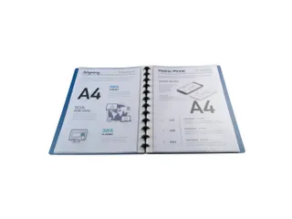Showalbum PP ring 30 tas A4 blauw metal - 4