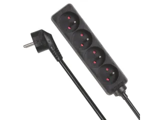 4-Voudige Stekkerdoos - 5m Kabel - Zwart - Penaarde - 3