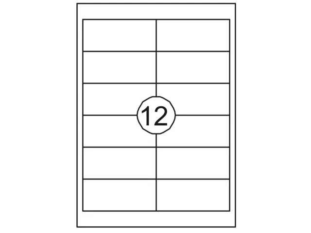 Etiket Rillstab 97x42.3mm Wit 1200 Stuks