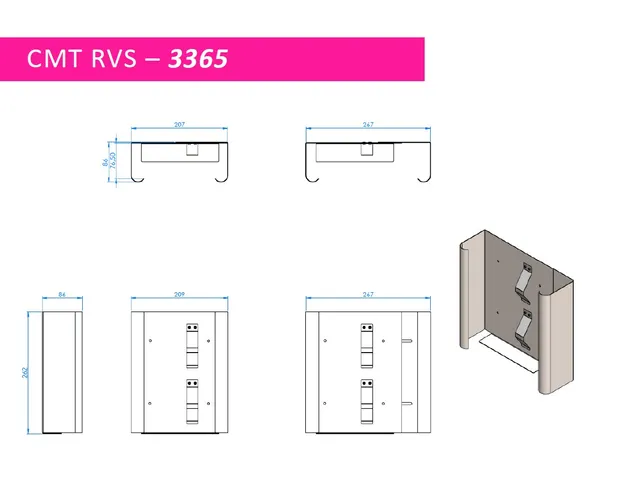 CMT Swoosh handschoendispenser Duo in breedte verstelbaar RVS