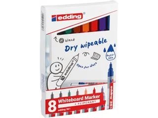 Viltstift edding 361 whiteboard rond 1mm assorti - 1