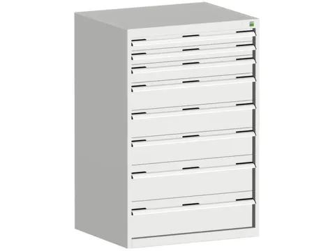 ladekast 1200x800x650mm 8laden zware lasten RAL7035 front RAL7035