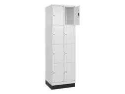 lockerkast,HxBxD 1950x600x500mm,2x4vakken,vak B 300mm,cil.-slot,sokkel