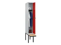 locker met bank,HxBxD 2120x300x815mm,1vak,vak B 300mm,draaigrendel