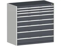 ladekast HxBxD 1200x1300x650mm 8laden romp RAL7035 front RAL7016