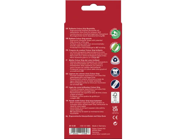 kleurset Faber-Castell GRIP pastel, neon en metallic 12 stuks