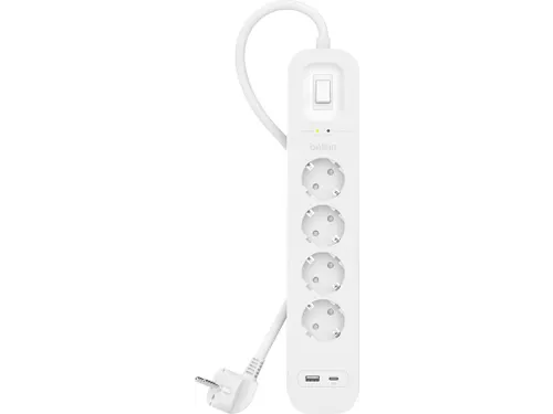 Belkin Spanningsbeveiliger met 4 stopcontacten Wit