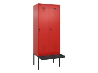 locker met bank,voor scheiding van kleding,HxBxD 2120x800x815mm,2vak - 2