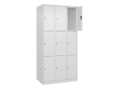 lockerkast,HxBxD 1850x900x500mm,3x3vakken,vak B 300mm,cil.-slot