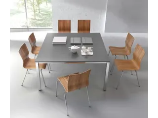 vergadertafel,HxBxD 740x1400x1400mm,hoekig,MS-donkergrijs - 3