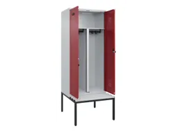 PBM-locker met bank,HxBxD 2120x800x815mm,2vak,vak B 400mm,draaigrendel