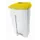 afvalbak,1x120l,HxBxD 890x560x480mm,romp PE wit,deksel PE geel,2wielen