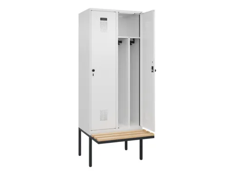 locker met bank,voor scheiding van kleding,HxBxD 2120x800x815mm,2vak