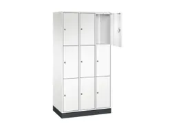 lockerkast,HxBxD 1950x920x500mm,3x3vakken,cil.-slot,sokkel