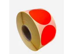 Etiket Rond Fluor Rood 50mm Op rol 2000 Stuks