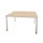 Vergadertafel 74x140x140cm vierkant 4voeten Buis Aluzilver Ne-esdoorn