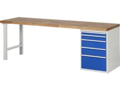 établi HxlxP 890x2500x700mm plateau hêtre force 750kg