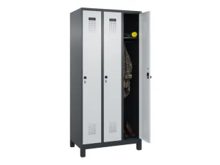locker,HxBxD 1950x900x500mm,3vak,vak B 300mm,draaigrendel,voeten - 1