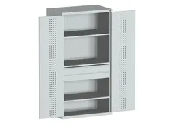 systeemkast 2000x1300x650mm 3xStalen bodem 2laden Ral7035