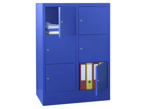 lockerkast,HxBxD 1187x800x500mm,2x3vakken,RAL7035,front RAL7035