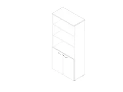 kantoorkast,HxBxD 2000x900x450mm,3xhouten vloer,5ordnerhoogte,romp wit
