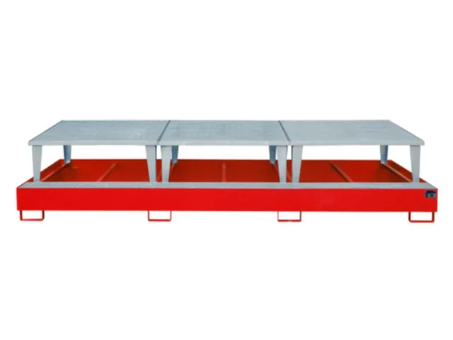 opvangbak,v. 3xIBC,opvangvol. 1000l,HxBxD 780x3850x1460mm