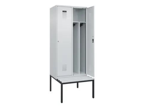 locker met bank,voor scheiding van kleding,HxBxD 2120x800x815mm,2vak