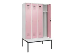 locker met bank,voor scheiding van kleding,HxBxD 2120x1200x815mm,4vak