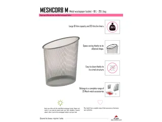 Mesh papierbak 18 liter zilvergrijs metaalgaas - 3