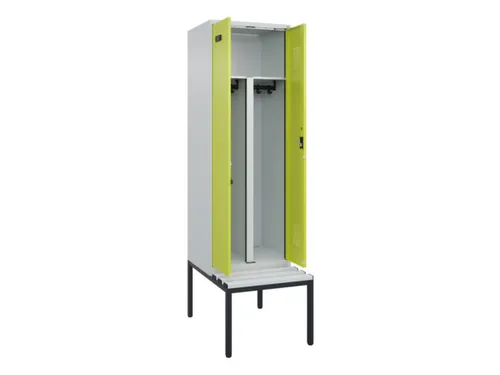 PBM-locker met bank,HxBxD 2120x600x815mm,2vak,vak B 300mm