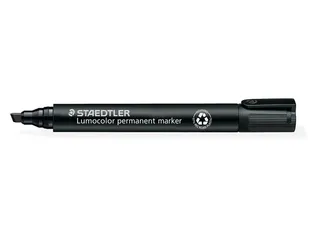 Viltstift Staedtler Lumocolor 350 permanent beitelpunt 2-5mm zwart - 3