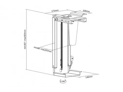 Universele PC-houder voor bureaumontage met Easy-Locking max 10 kg
