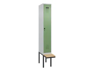 locker met bank,HxBxD 2120x300x815mm,1vak,vak B 300mm,draaigrendel - 3