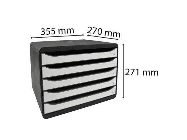 Ladenblok A4+ 4 Laden BIG BOX PLUS HORIZON Glossy zwart/wit gl