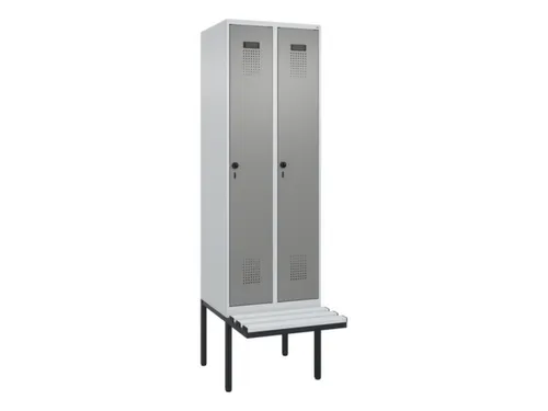 locker met bank,voor scheiding van kleding,HxBxD 2120x600x815mm,2vak