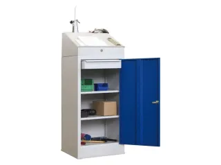 Lessenaarkast Staal Hxbxd 1095/1270x500x500mm Ral 7035 Front Ral 5010 - 2